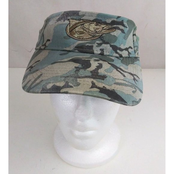 Flying Fisherman Camo With Embroidered Walleye Fish Adjustable Visor Cap - Picture 1 of 7